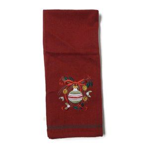 Longaberger embroidered Christmas kitchen towel